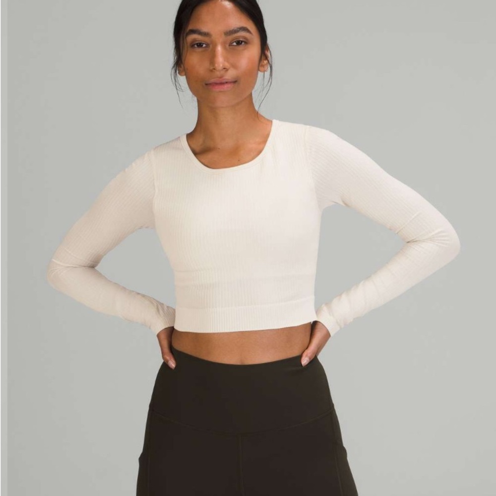 Lululemon Ebb to Street Long Sleeve White Opal Size 6